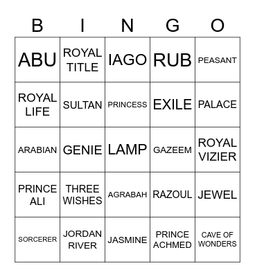JASMINE Bingo Card