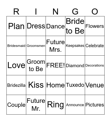 They're Engaged! Bingo Card