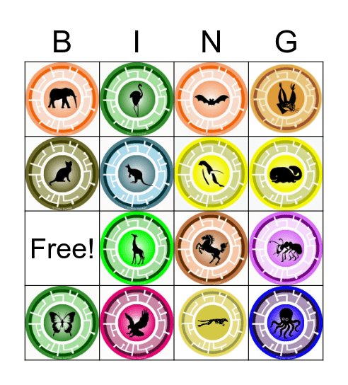 Wild Kratts Bingo Card