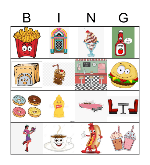American Diner bingo Card
