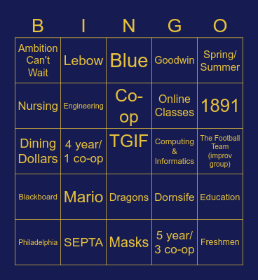 First Bash Bingo Card