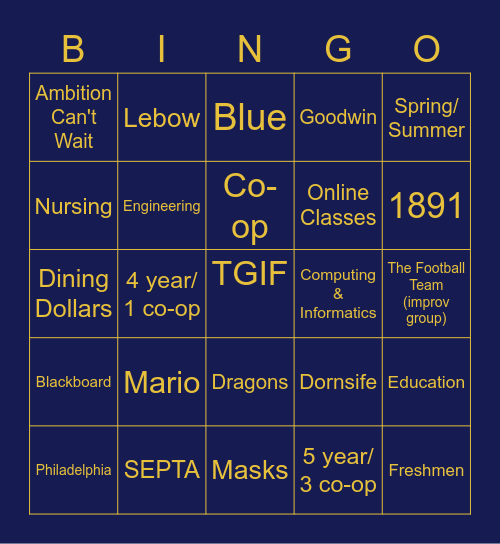 First Bash Bingo Card