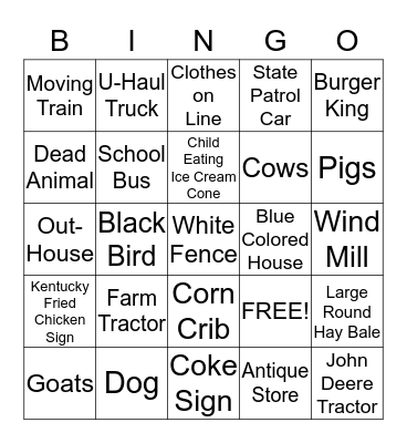 Christmas in Branson Bingo Card