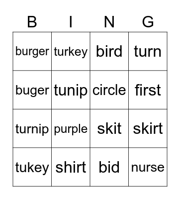 Bingo Card