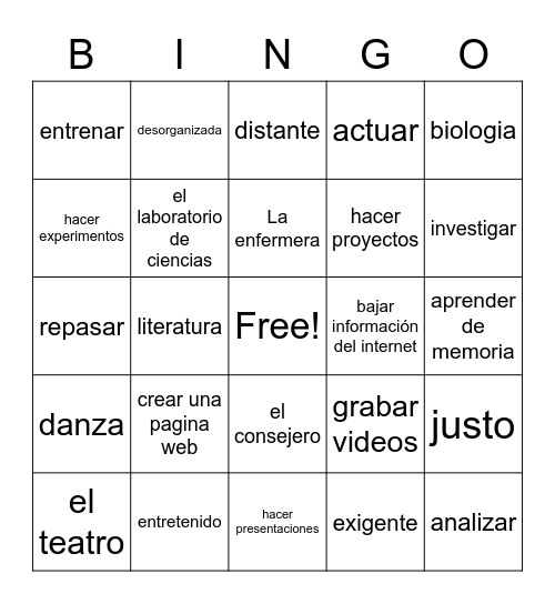 Unit 1 vocab 1-5 Bingo Card
