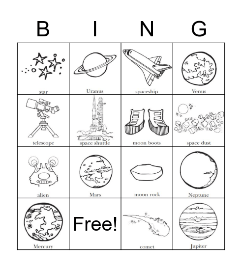 Stars Bingo Card