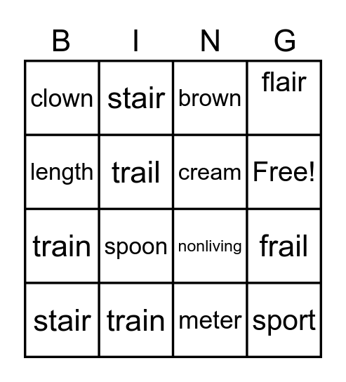 Alligator Spellers Bingo Card