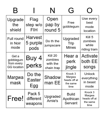 SOE BINGO Card