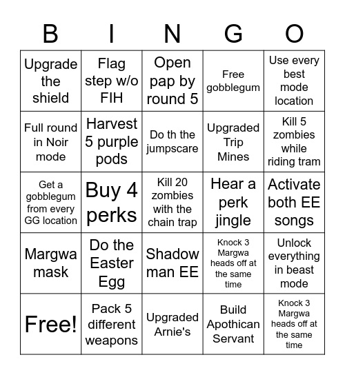 SOE BINGO Card