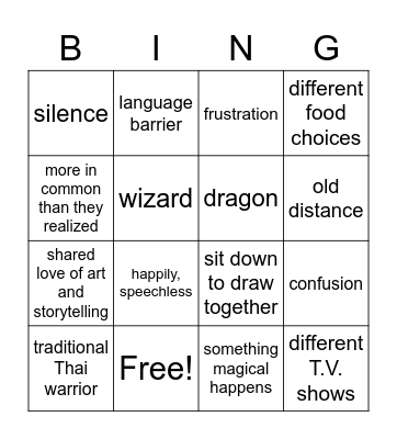 DRAWN TOGETHER BINGO Card