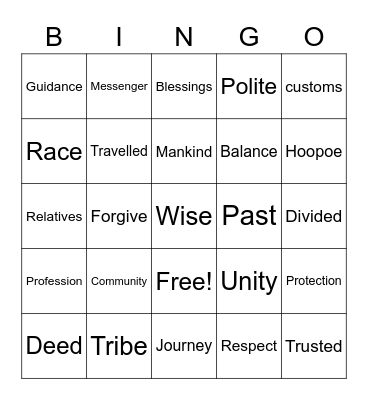 PLAY TIME! Bingo Card