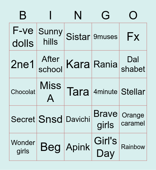 GB GEN 2 -yennie- Bingo Card