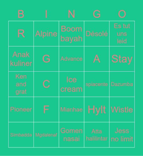 Kembang Desa Bingo Card