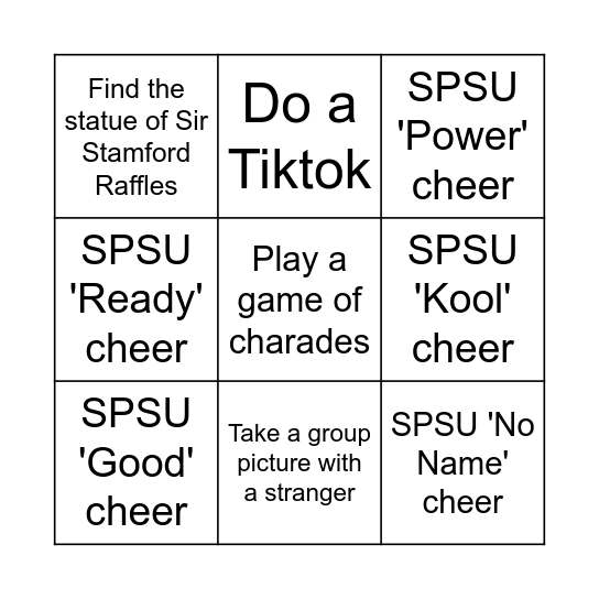 Trail 1 Bingo Card