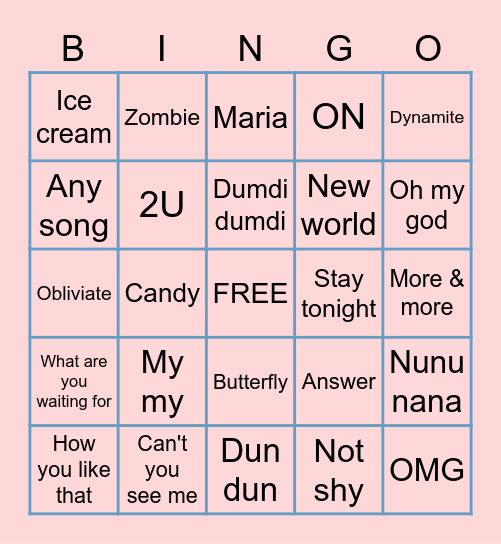 WINNER Bingo Card