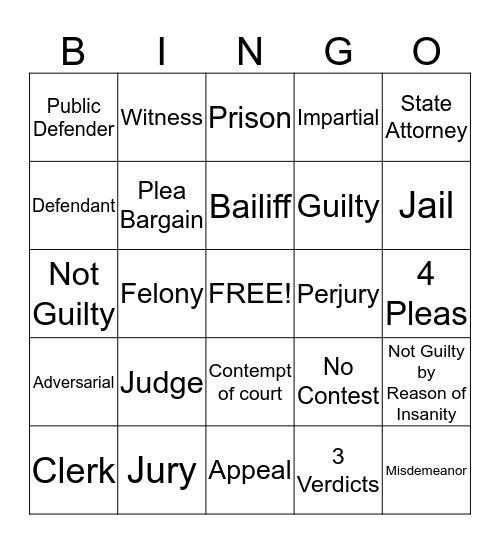 Competency Bingo Card