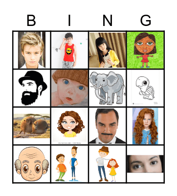 Describing people Bingo Card