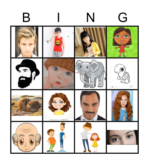 Describing people Bingo Card