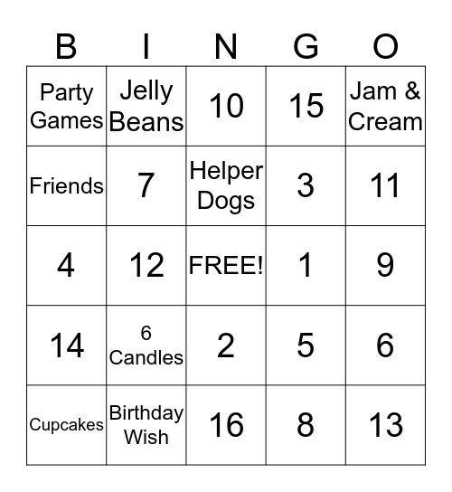 Amber's Birthday Bingo! Bingo Card