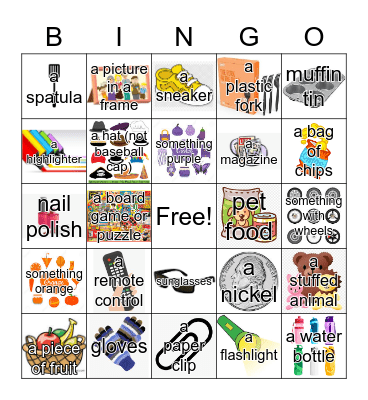 Around the House Bingo Card