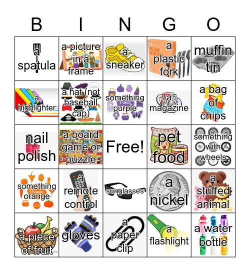 Around the House Bingo Card