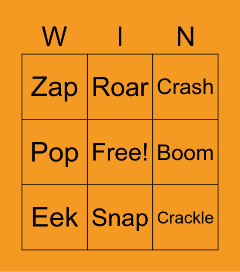 WINGO! Bingo Card