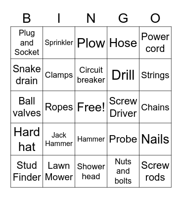 Meg's Home Depot Bingo Card