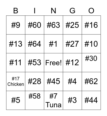 THIRD STREET DELI Bingo Card