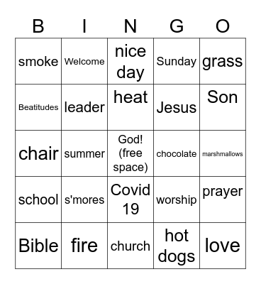 High School/Jr High School GC Bingo Card