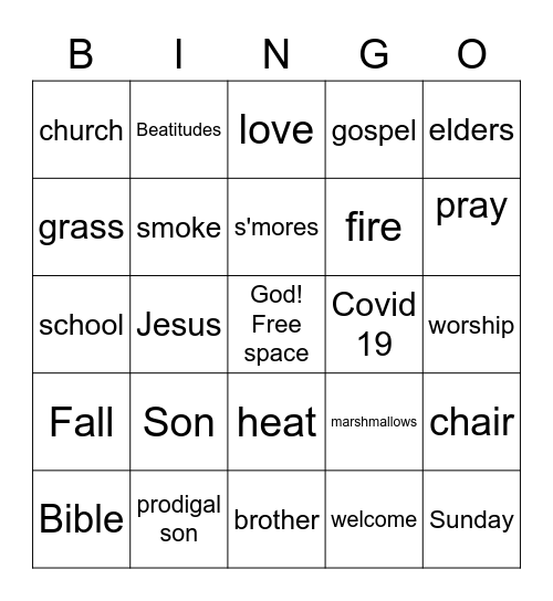 High School/ Jr HIgh School GC Bingo Card