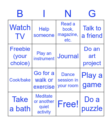 Self-Care Bingo! Bingo Card