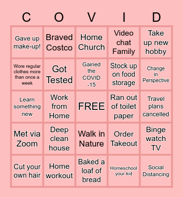 COVID Bingo Card