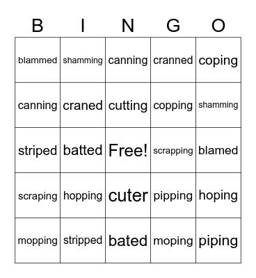 Rabbit or Tiger? Bingo Card