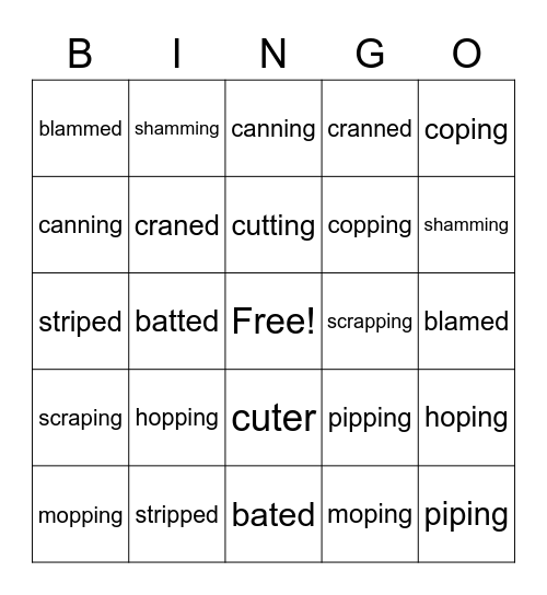 Rabbit or Tiger? Bingo Card