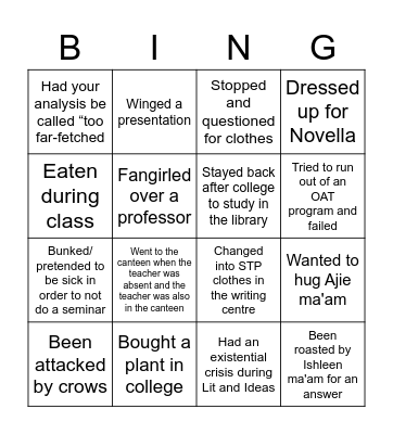 Stella Bingo Card