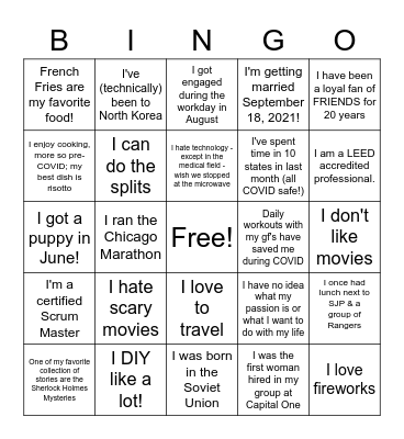 Rise BINGO Card