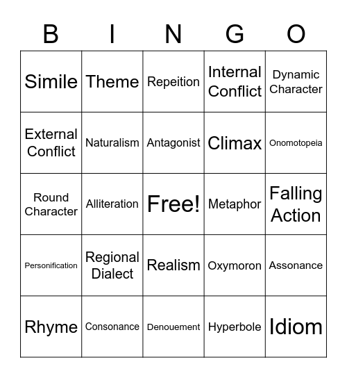 Trimester 2 Review Bingo Card