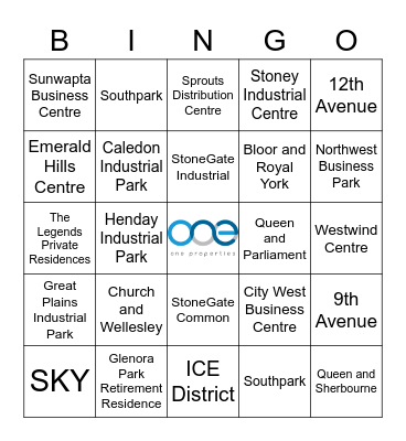 ONE BINGO Card