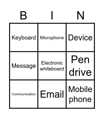 High Technology Bingo Card