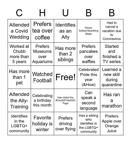 BYWST Bingo Card