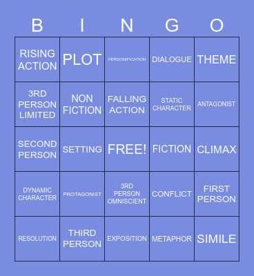 ELA BINGO Card