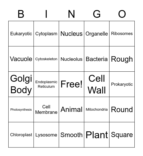 Cell BINGO Card