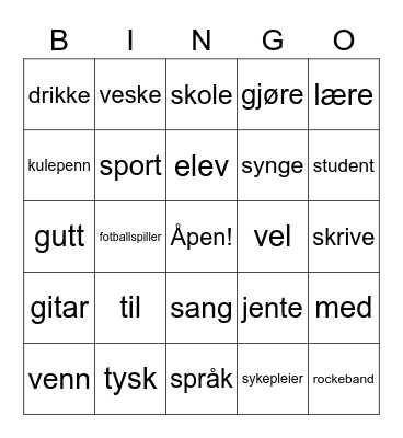 Glosebingo #2 - Kap. 3 (¿Qué haces?) Bingo Card