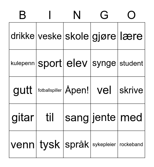 Glosebingo #2 - Kap. 3 (¿Qué haces?) Bingo Card