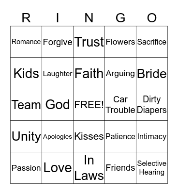 Worth the Fight Bingo Card