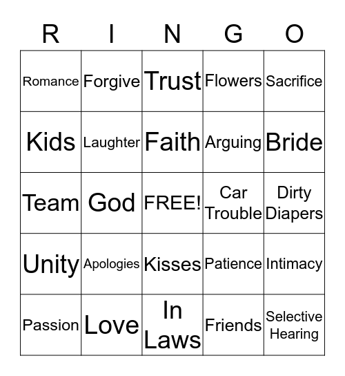 Worth the Fight Bingo Card