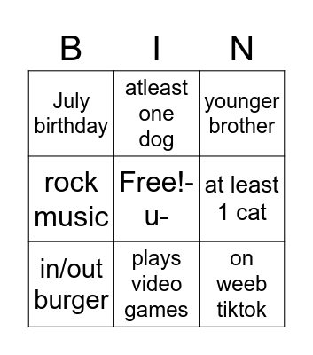 bingo Card