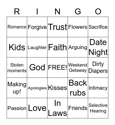 Worth the Fight Bingo Card