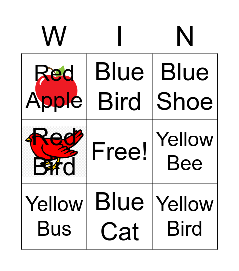 Colors Bingo Card