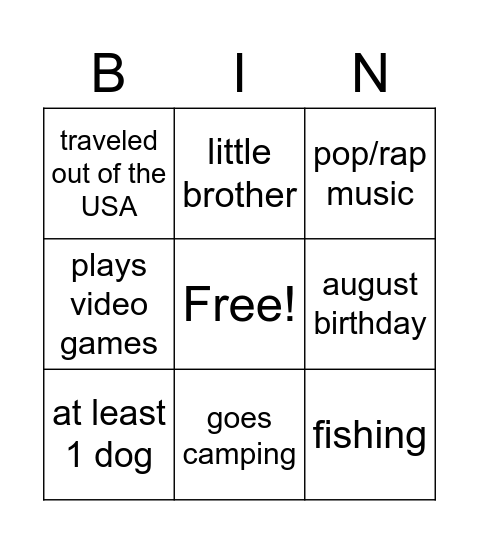 Bingo Card